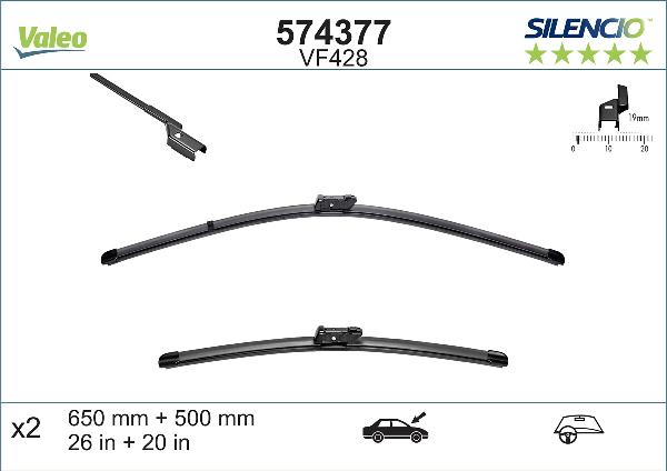 VALEO 574377 - 650-500 SLOTIŅU KOMPL