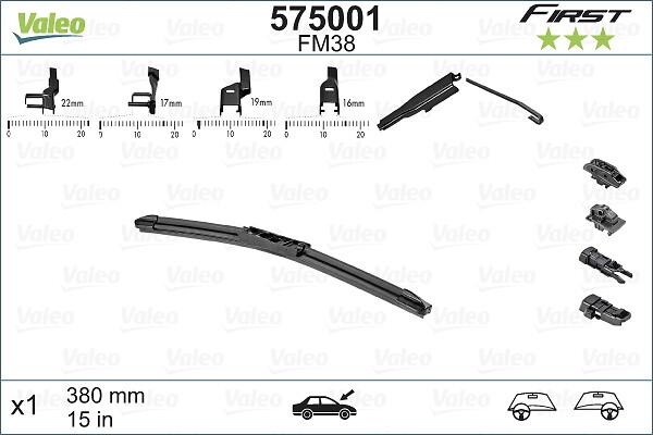 VALEO 575001 - LOGU SLOTIŅA 380mm