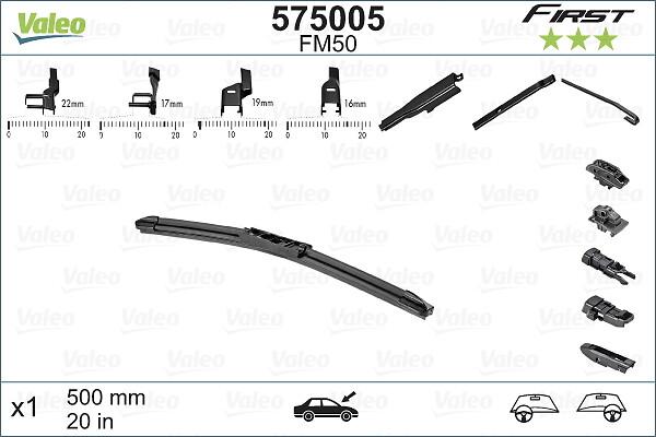 VALEO 575005 - LOGU SLOTIŅA 500mm