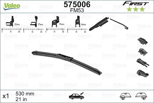 VALEO 575006 - LOGU SLOTIŅA 530mm