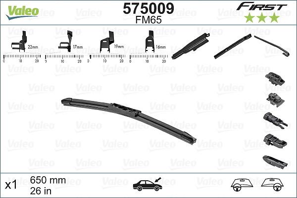 VALEO 575009 - LOGU SLOTIŅA 650mm