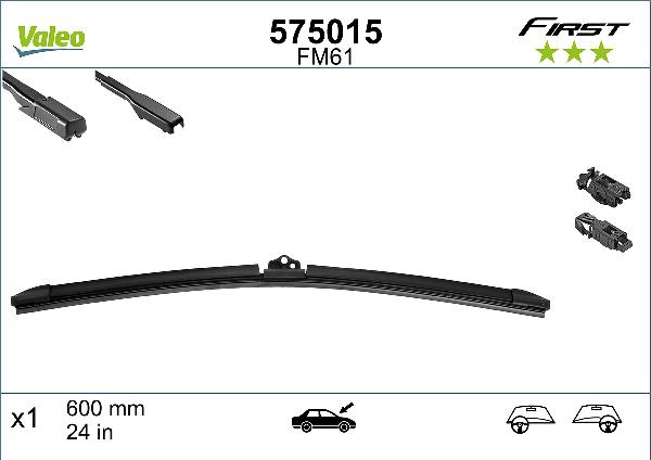 VALEO 575015 - LOGU SLOTIŅA 600mm
