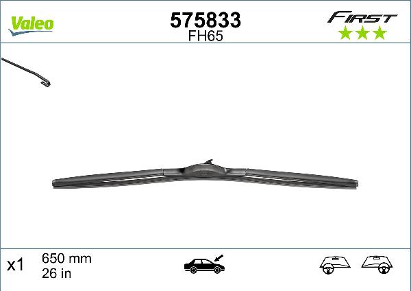 VALEO 575833 - LOGU SLOTIŅA 650mm