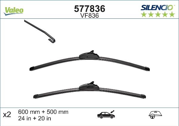 VALEO 577836 - 600-500 SLOTIŅU KOMPL