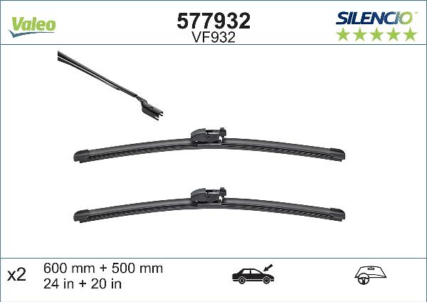 VALEO 577932 - 600-500 SLOTIŅU KOMPL
