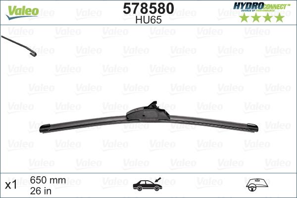VALEO 578580 - Stikla tīrītāja slotiņa