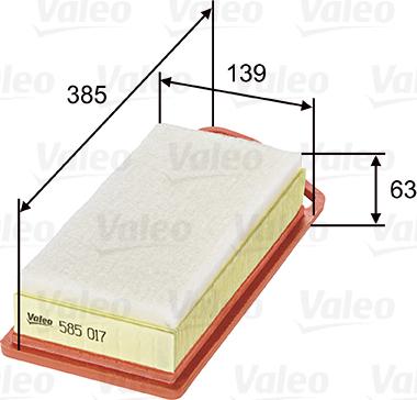 VALEO 585017 - Gaisa filtrs