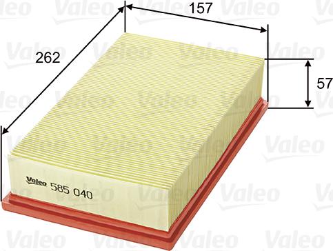 VALEO 585040 - Gaisa filtrs