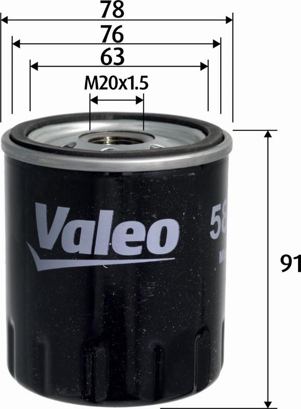 VALEO 586156 - Eļļas filtrs