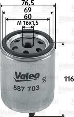 VALEO 587703 - Degvielas filtrs