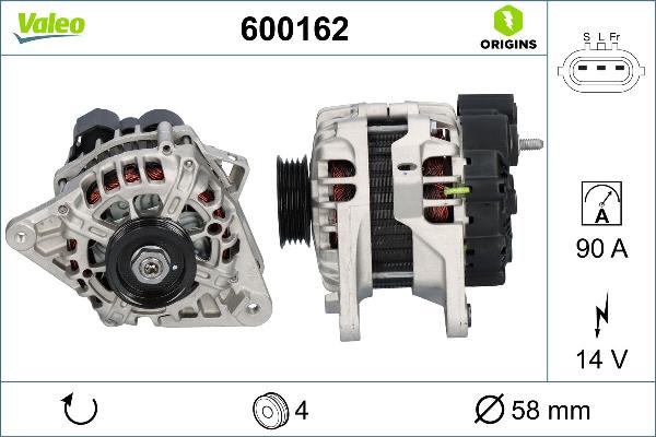 VALEO 600162 - ĢENERATORS 28-5663 3730023650