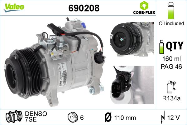 VALEO 690208 - A-C Kompresors NS89585