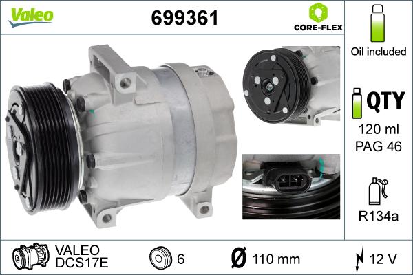 VALEO 699361 - A-C Kompresors 2763000Q1B