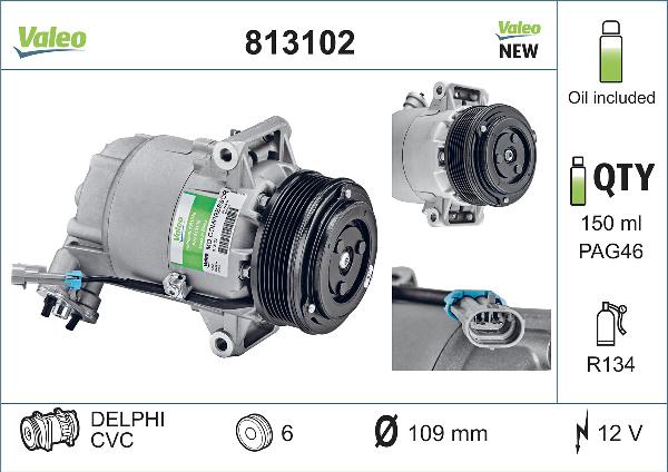 VALEO 813102 - A-C Kompresors 89041