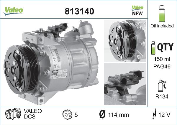 VALEO 813140 - A-C Kompresors 89350