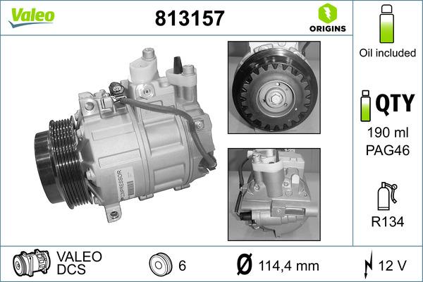 VALEO 813157 - Kompresors, Gaisa kond