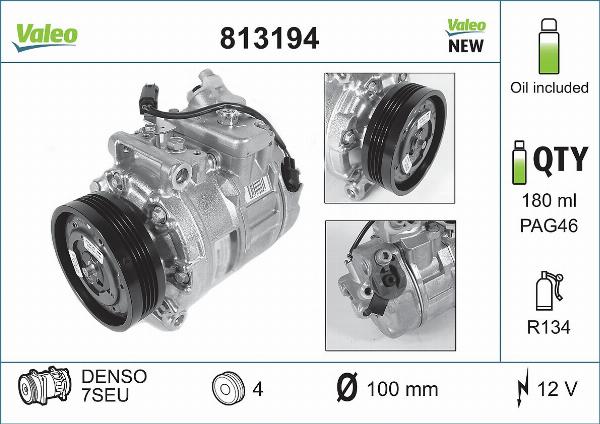 VALEO 813194 - 89116 A-C Kompresors