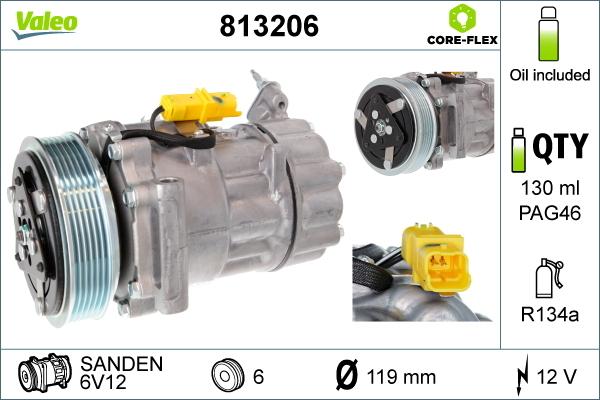 VALEO 813206 - A-C Kompresors 64522758145