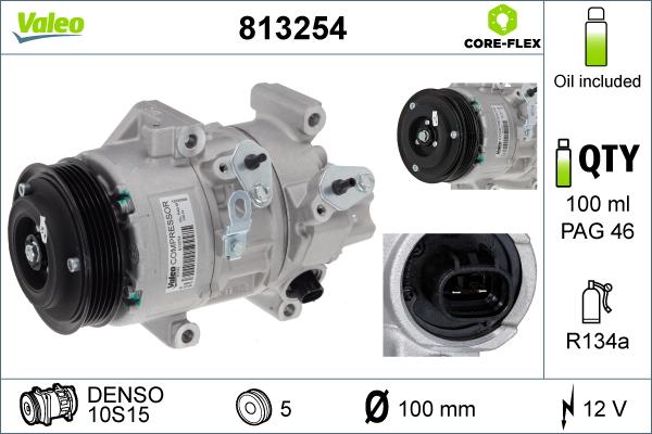 VALEO 813254 - KONDICIONIERA KOMPRESORS 813254