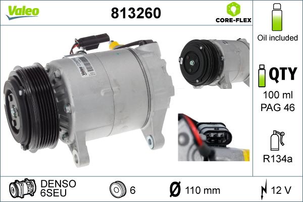 VALEO 813260 - A-C Kompresors 64526811430