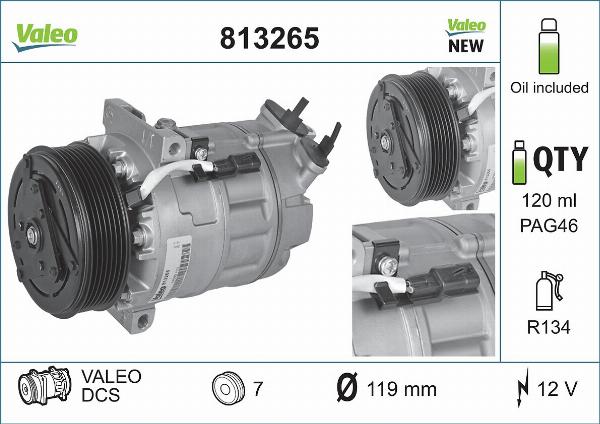 VALEO 813265 - A-C Kompresors 89313