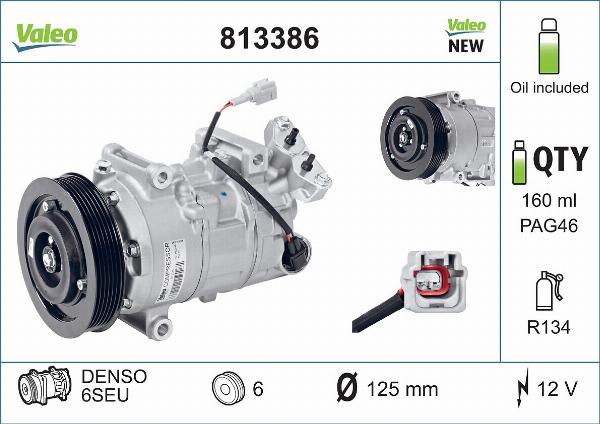 VALEO 813386 - A-C Kompresors 8200939386