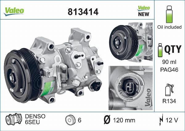 VALEO 813414 - A-C Kompresors Toyota