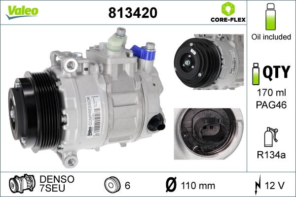 VALEO 813420 - Kompresors, Gaisa kond