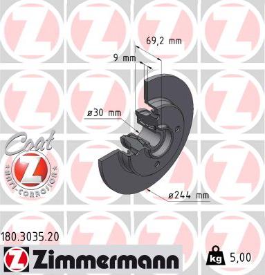 Zimmermann 180.3035.20 - Bremžu
